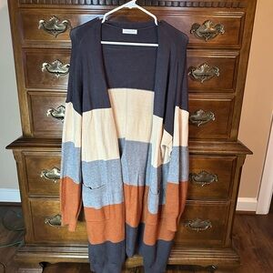 Striped Colorblock Cardigan